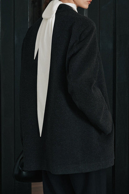 Lightweight Draped Tie Neck Blouse