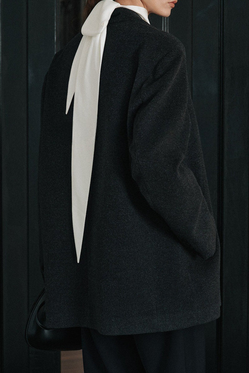 Lightweight Draped Tie Neck Blouse