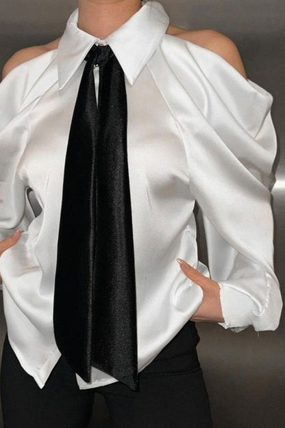 Professional Collared Long Sleeve Blouse