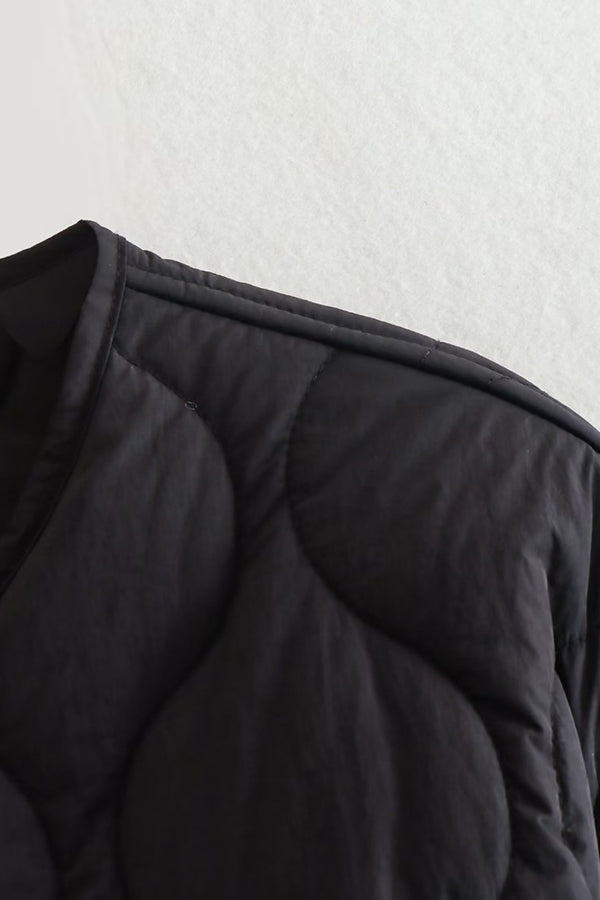 Stand-collar Single-breasted Mid-length Loose Cotton Coat