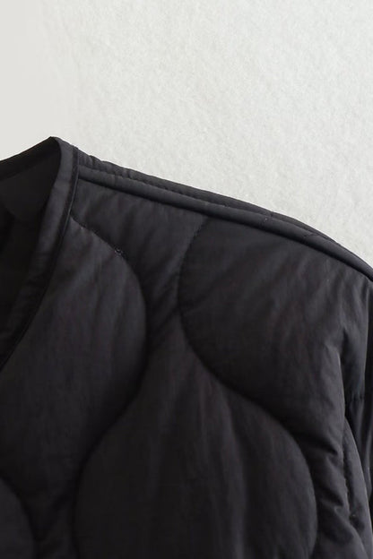 Stand-collar Single-breasted Mid-length Loose Cotton Coat