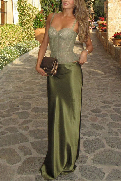 Satin Mermaid Maxi Skirt