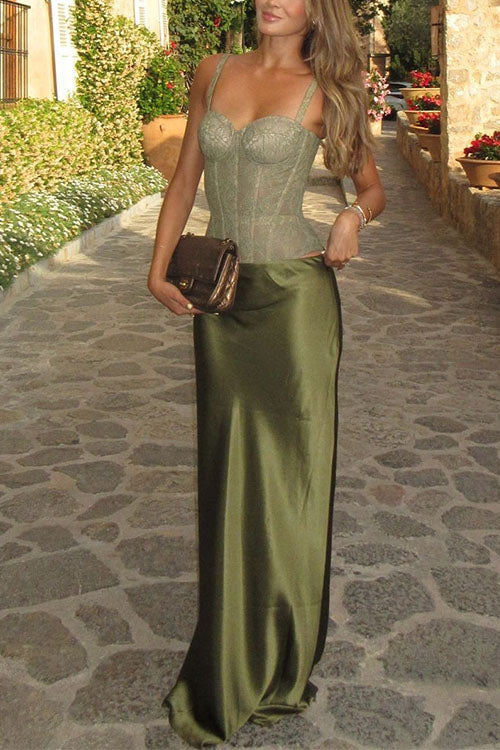 Satin Mermaid Maxi Skirt