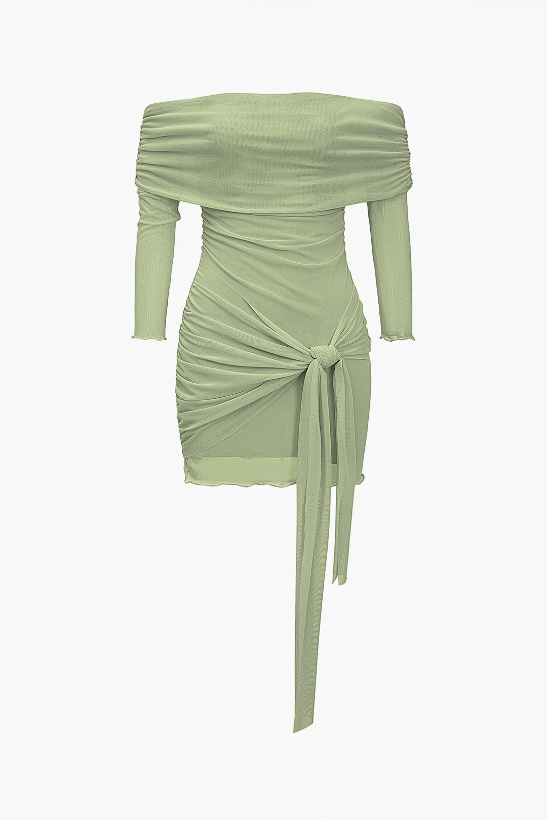 Tie Front Off Shoulder Mini Dress