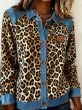 Women'S Casual Lapel Contrast Color Stitching Shirt 