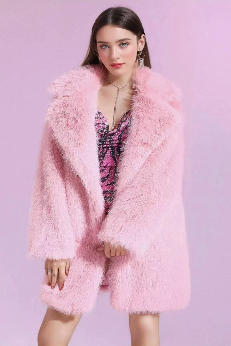Color Plush Trench Overcoat