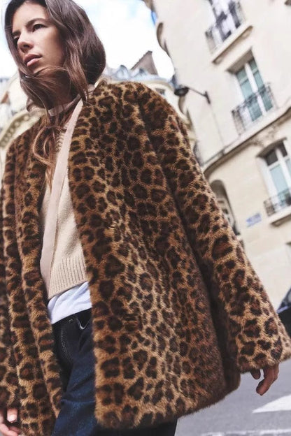 Animal Faux Fur Coat