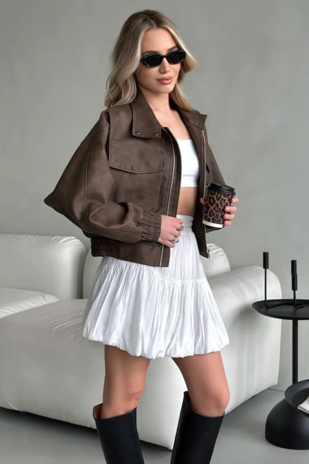 Lightweight Pu Open Coat