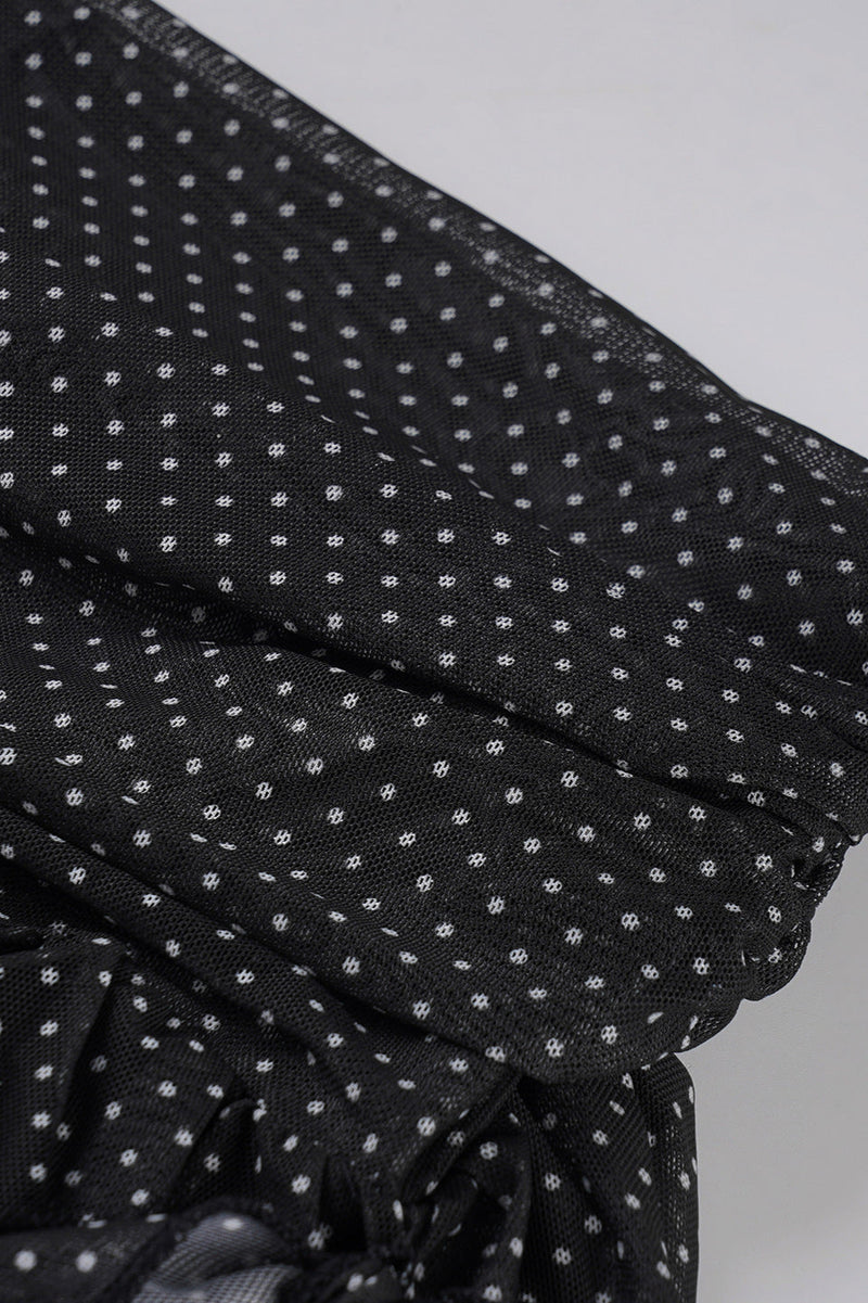 Retro Polka Dot Tie Mini Skirt