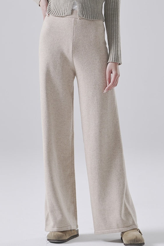 Wool Straight Leg Knit Pants