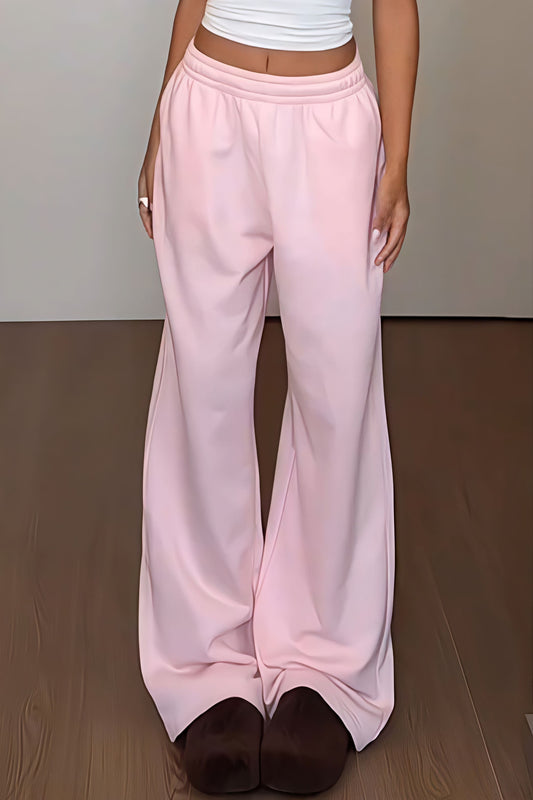 Retro Pink Relaxed Wide Leg Pants