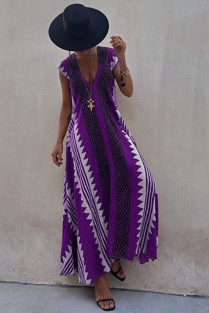 Beach Dates Print A-line Maxi Dress