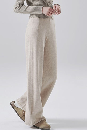 Wool Straight Leg Knit Pants