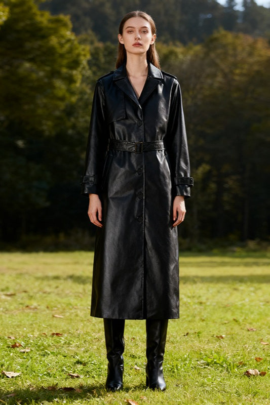 Style Single Breast Belted Overcoat