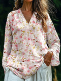Women's Vintage Floral Print Casual Shirt elevenforest