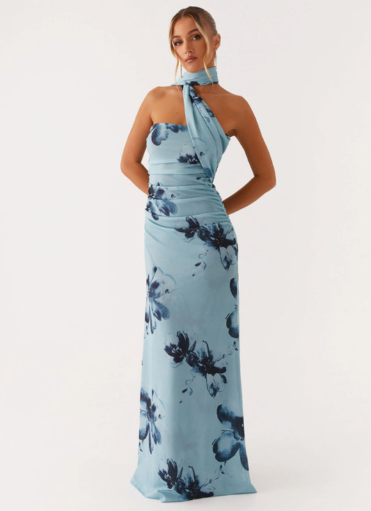 Songbird Maxi Dress - Blue Black