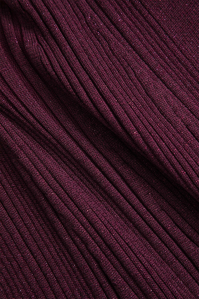 Bernice V-neck Flare Cuffs Knit Midi Dress
