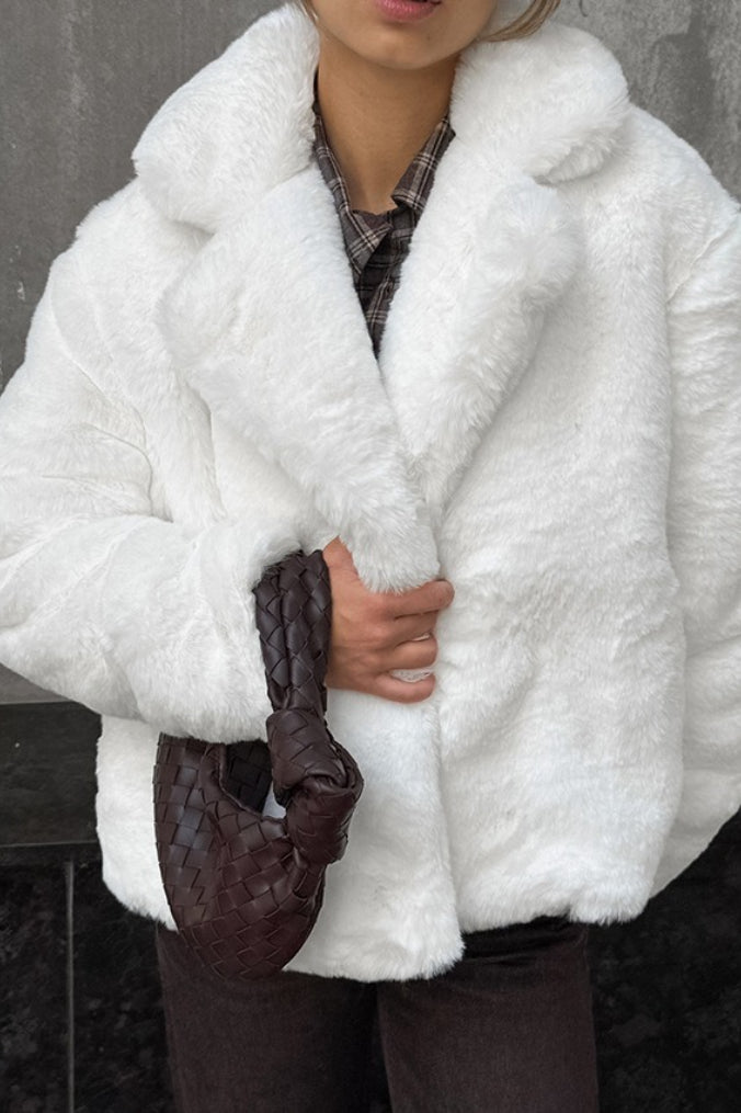 Color Minimalist Fleece Loose Coat