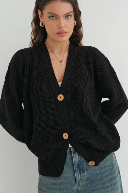 Relaxed Fit Color Cardigan