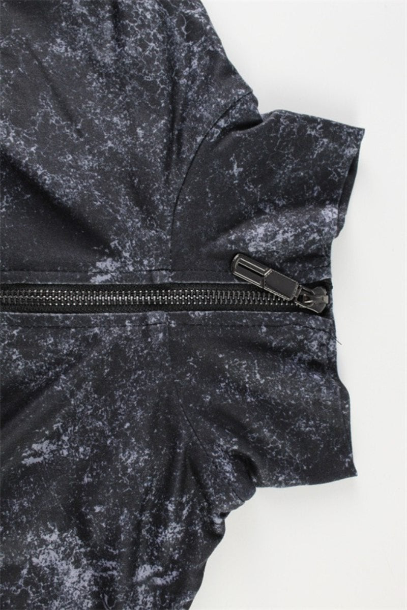 Zip Front Crop Top Flared Pants Set