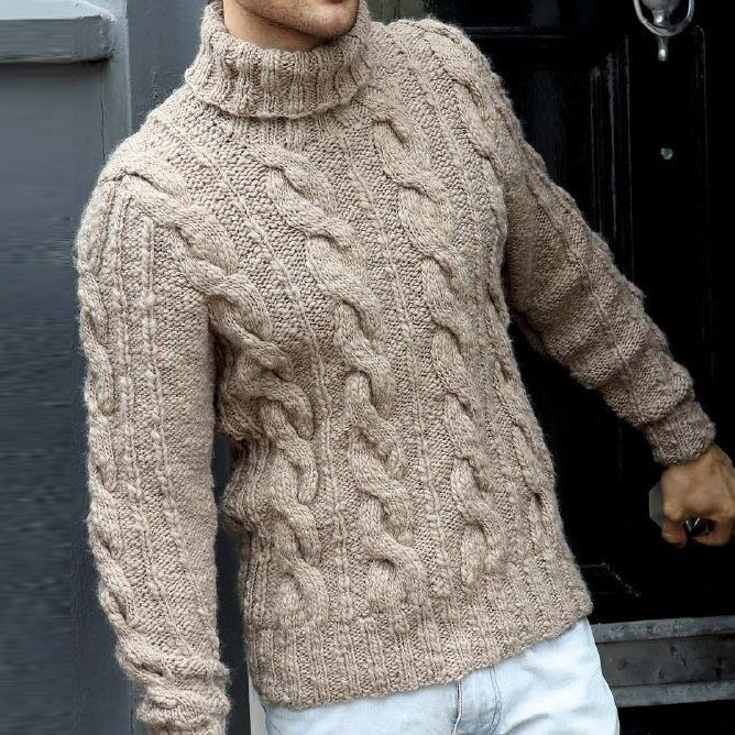 Men's Fairman Island Jacquard Chunky Knit Turtleneck Sweater artswardrobe