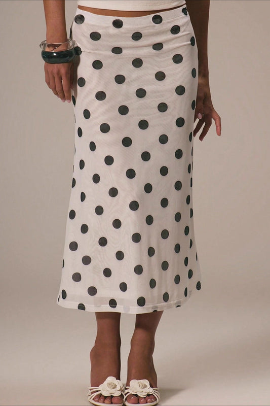 Polka Dot A-line Skirt