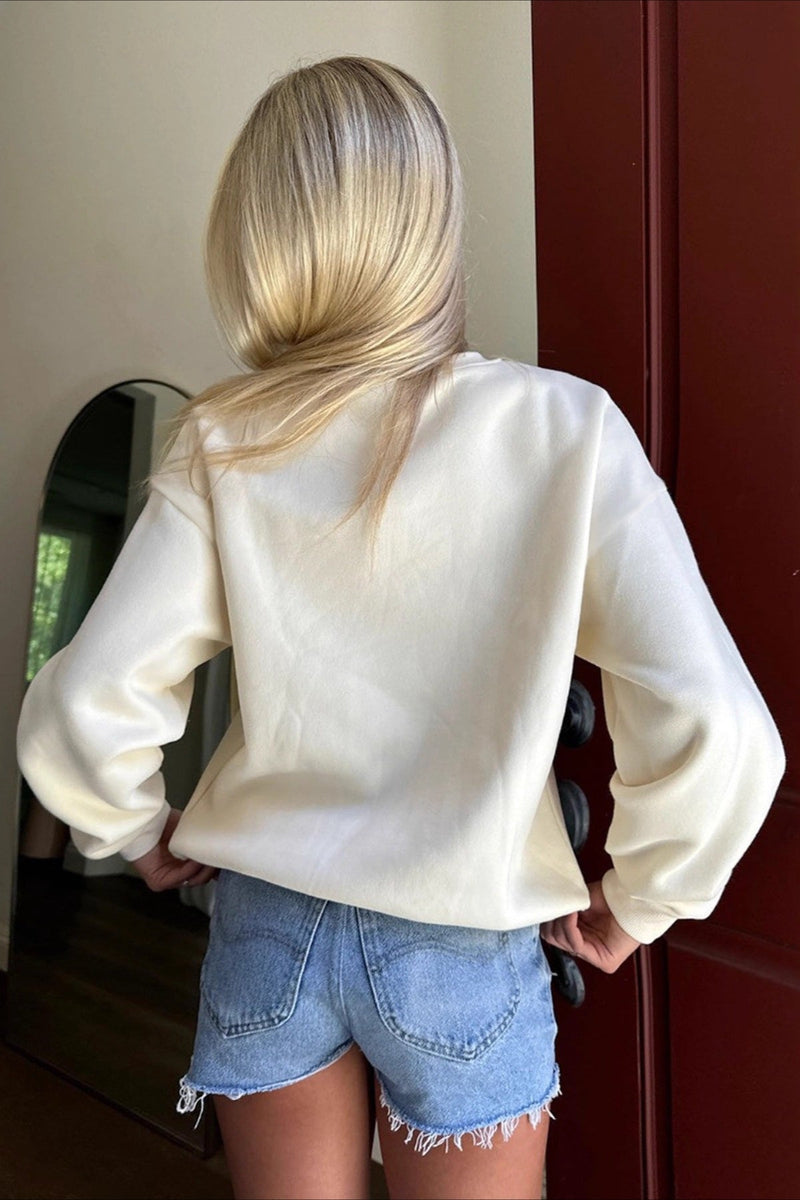 Sweet Relaxed Round Neck Blouse