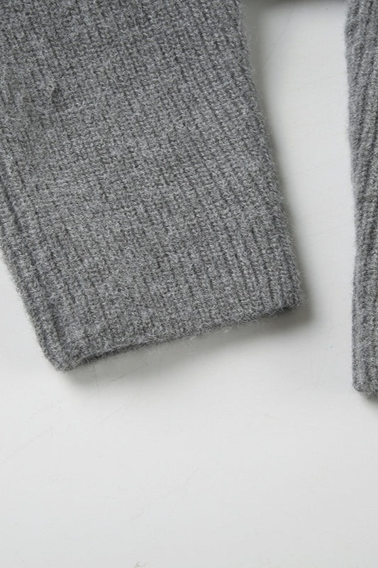 Minimalist Color Double Zipper Stand Collar Sweater