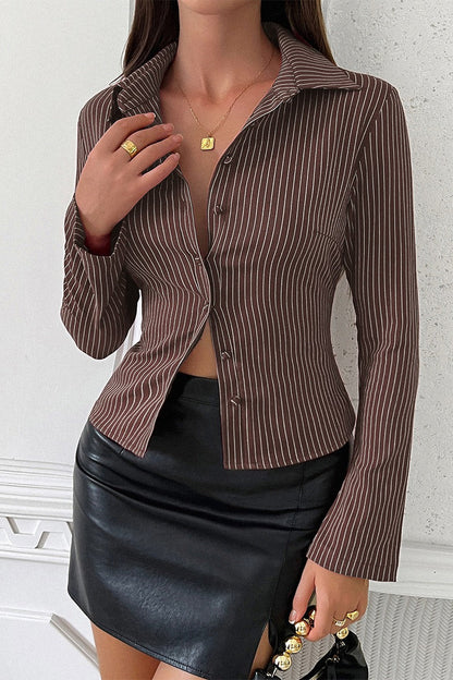 Striped Long Sleeve Blouse