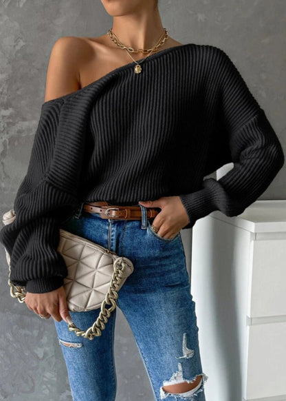 Backless Knitted Sweater - Soft Long Sleeve Design