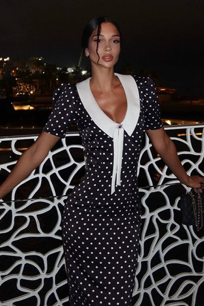 Polka Dot Print Maxi Dress