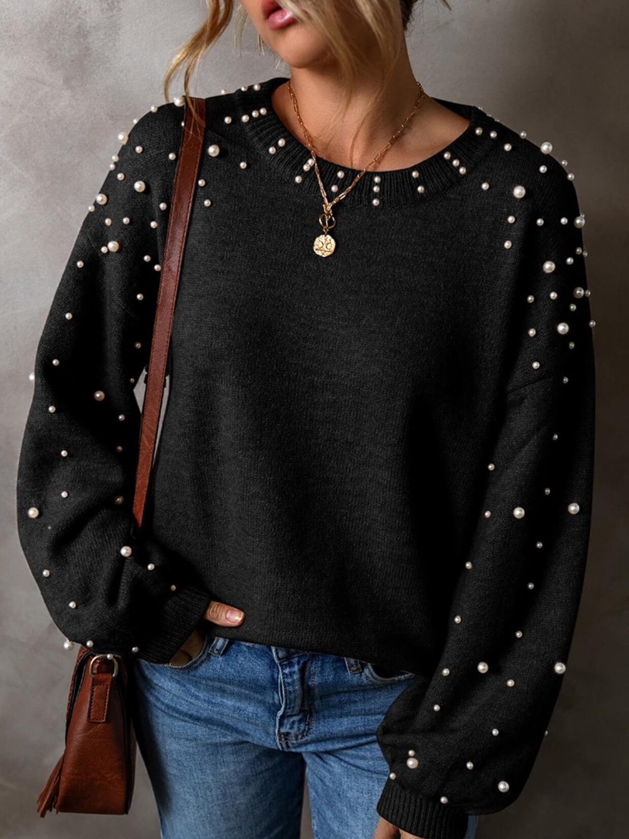 Oh My Darling Pearl Embellished Sweater