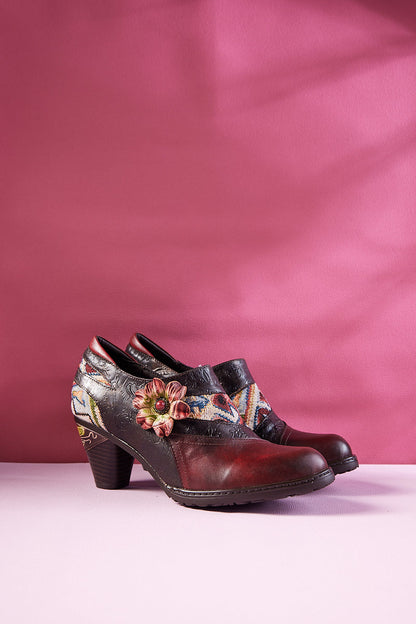 Soffia | Daisy Day Embossed Leather Pump
