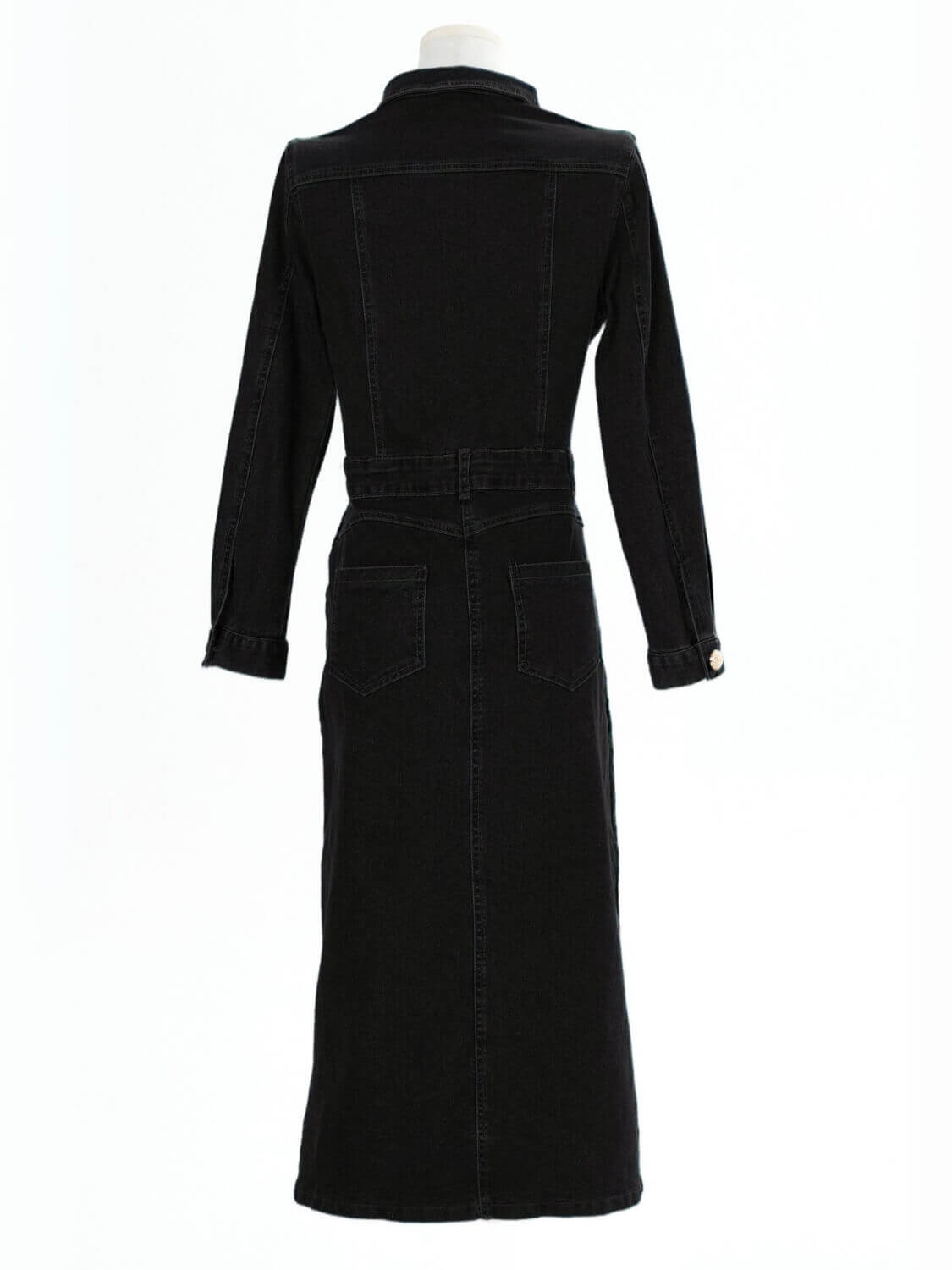 Country Roads Denim Midi Dress - Black