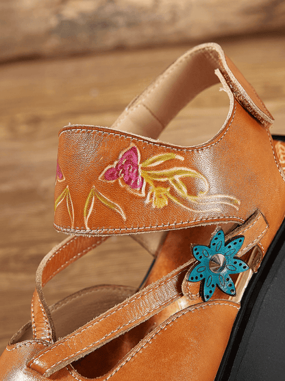 Soffia | Yellow Cut-put Strap Leather Sandal