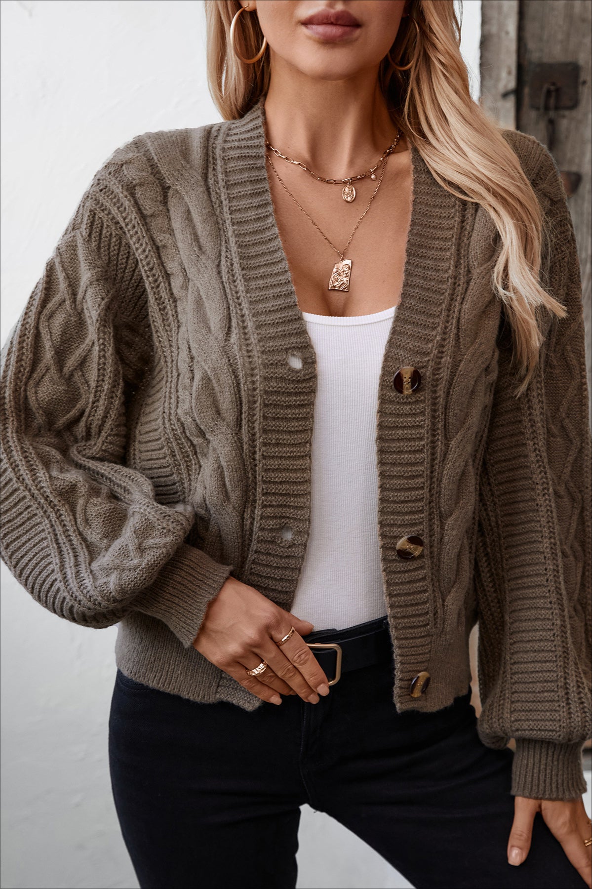 Loose Button Cardigan