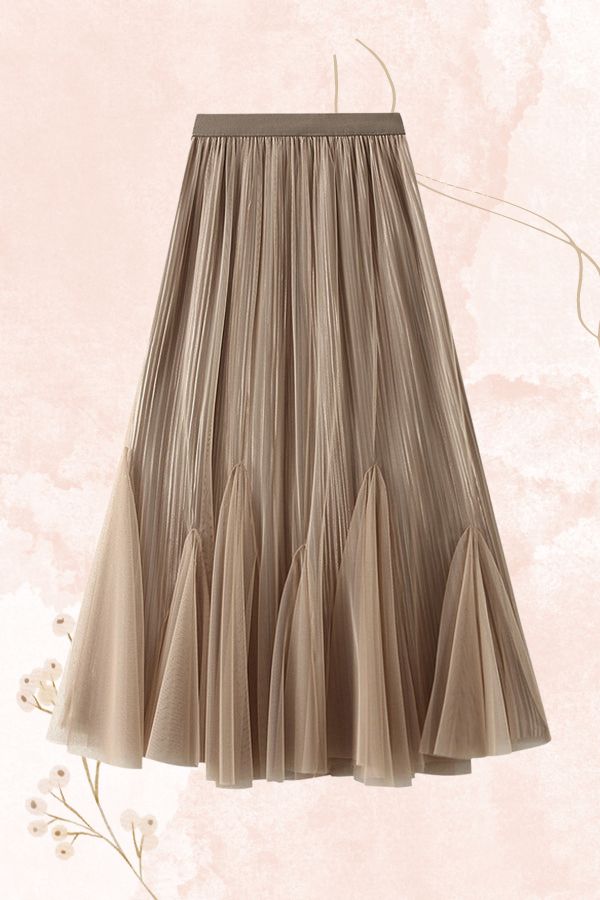 Retro Slimming Fishtail Skirt With Wide Swing