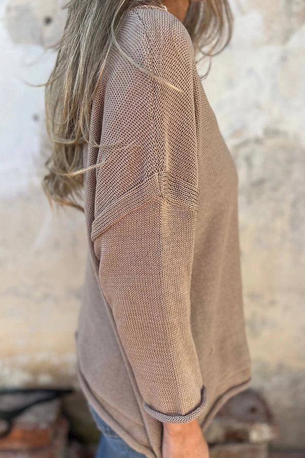 Autumn and Winter Knit V-neck Long Sleeve Pocket Sweater