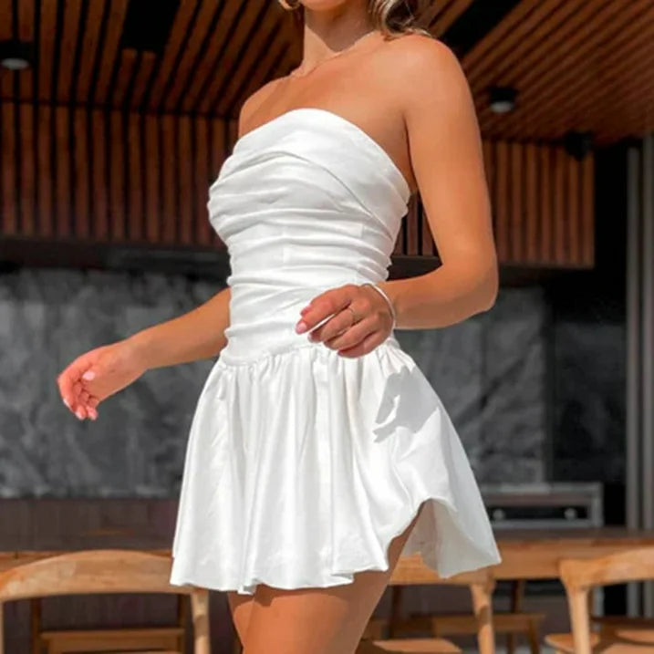 Off-shoulder Sleeveless Midi Dress for