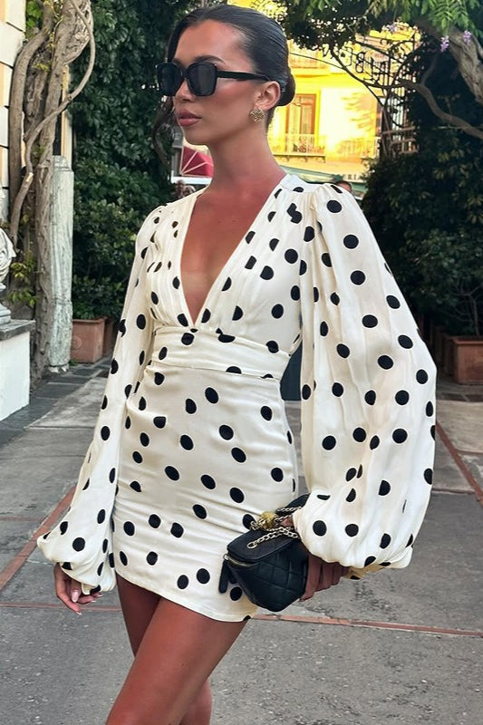 Polka Dot Bodycon Mini Dress