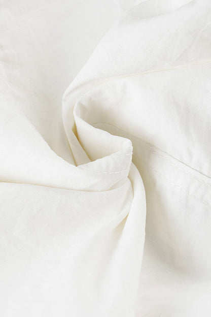 White Drawstring Wide-leg Cargo Pant