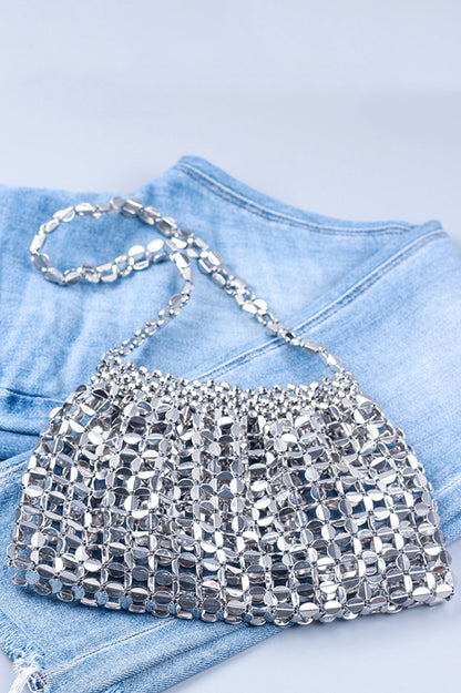 Handmade Flat Beaded Beaded Woven Handbag Bag
