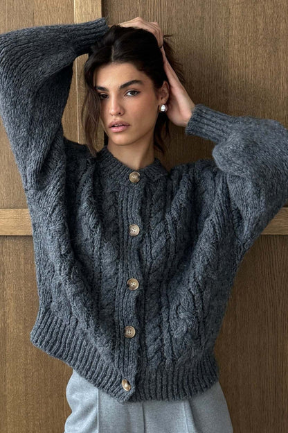 Cable Knit Crewneck Sweater