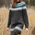 Gloria® | Long sleeve printed midi sweater