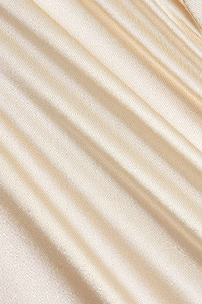 Corset Cowl Neck High Slit Maxi Dress