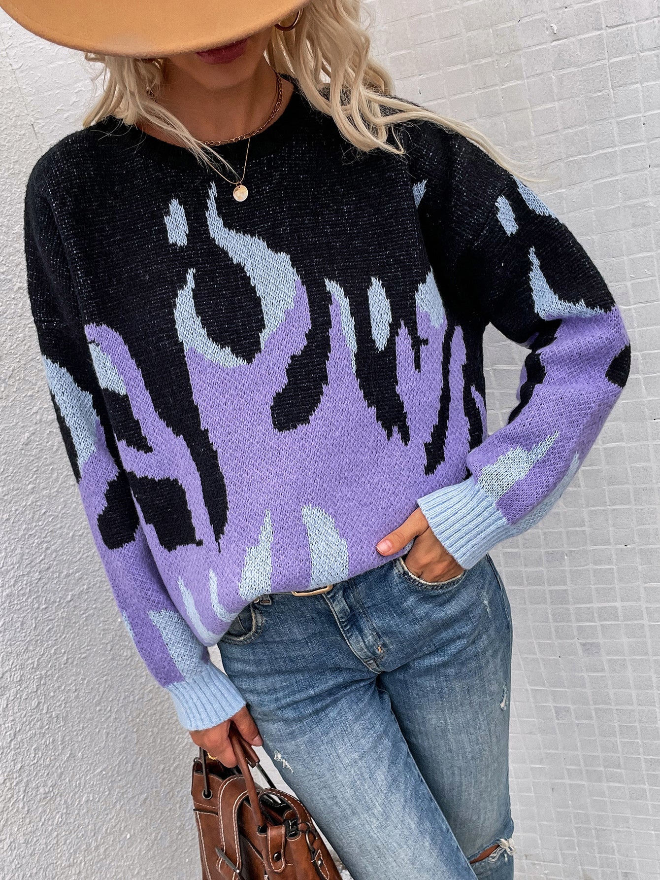 | Violet Flame Black Knit Sweater