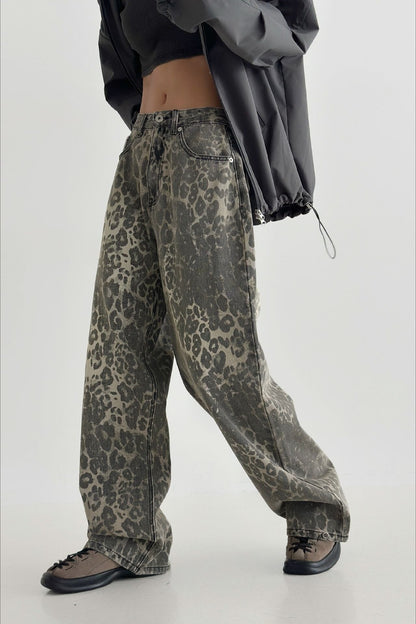 Leopard High Waist Wide Leg Pants