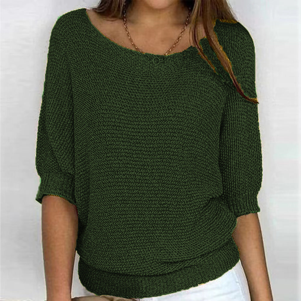 Vintage Solid Color V Neck Comfy Sweater elevenforest