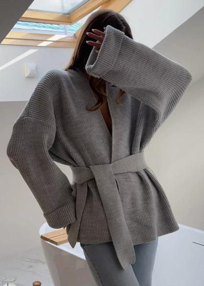 Belted Knit Sweater Coat