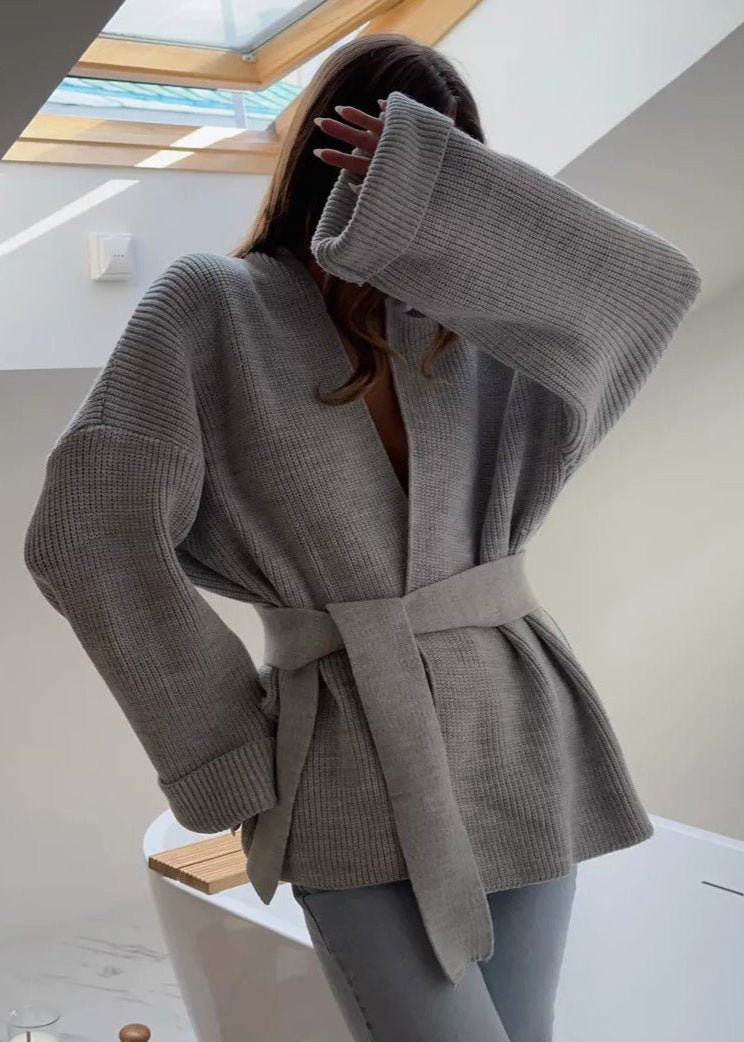Belted Knit Sweater Coat